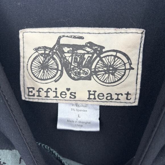 Effie’s heart dress women's size large floral black teal feminine girly quirky - Picture 8 of 9